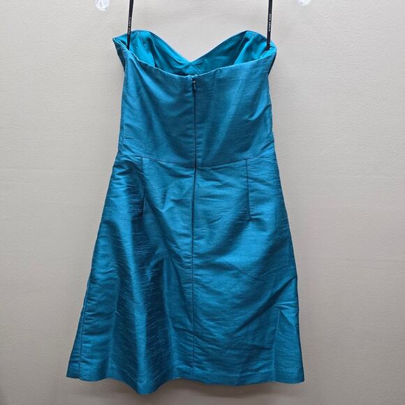 Alfred Sung Strapless Pleated Bridesmaid Cocktail Dress in Niagara (Teal) SZ 14 - Picture 2 of 5